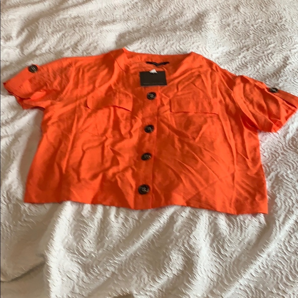 Orange Blouse size large brand new with tags